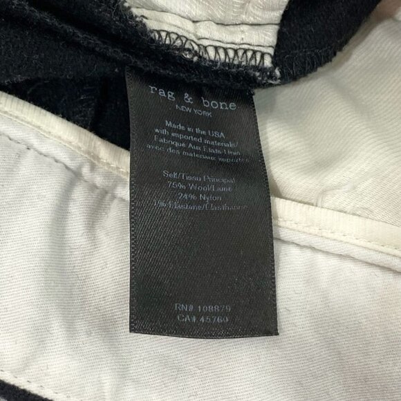 RAG & BONE BLACK WOOL BLEND HIGH RISE WIDE CROP LEG TROUSERS - 10 - Picture 10 of 10